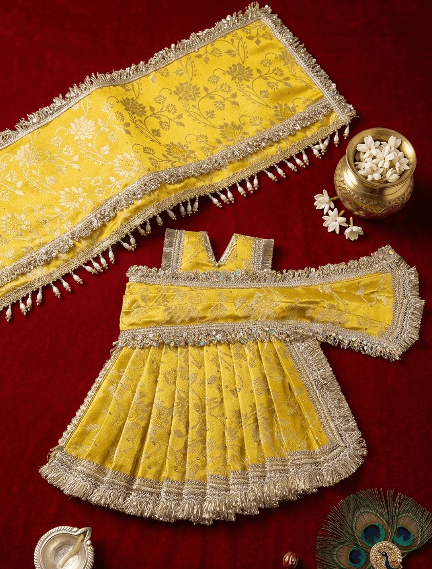 The Sacred Brocade Handcrafted Drape Saree Set for Maa Durga — image 2