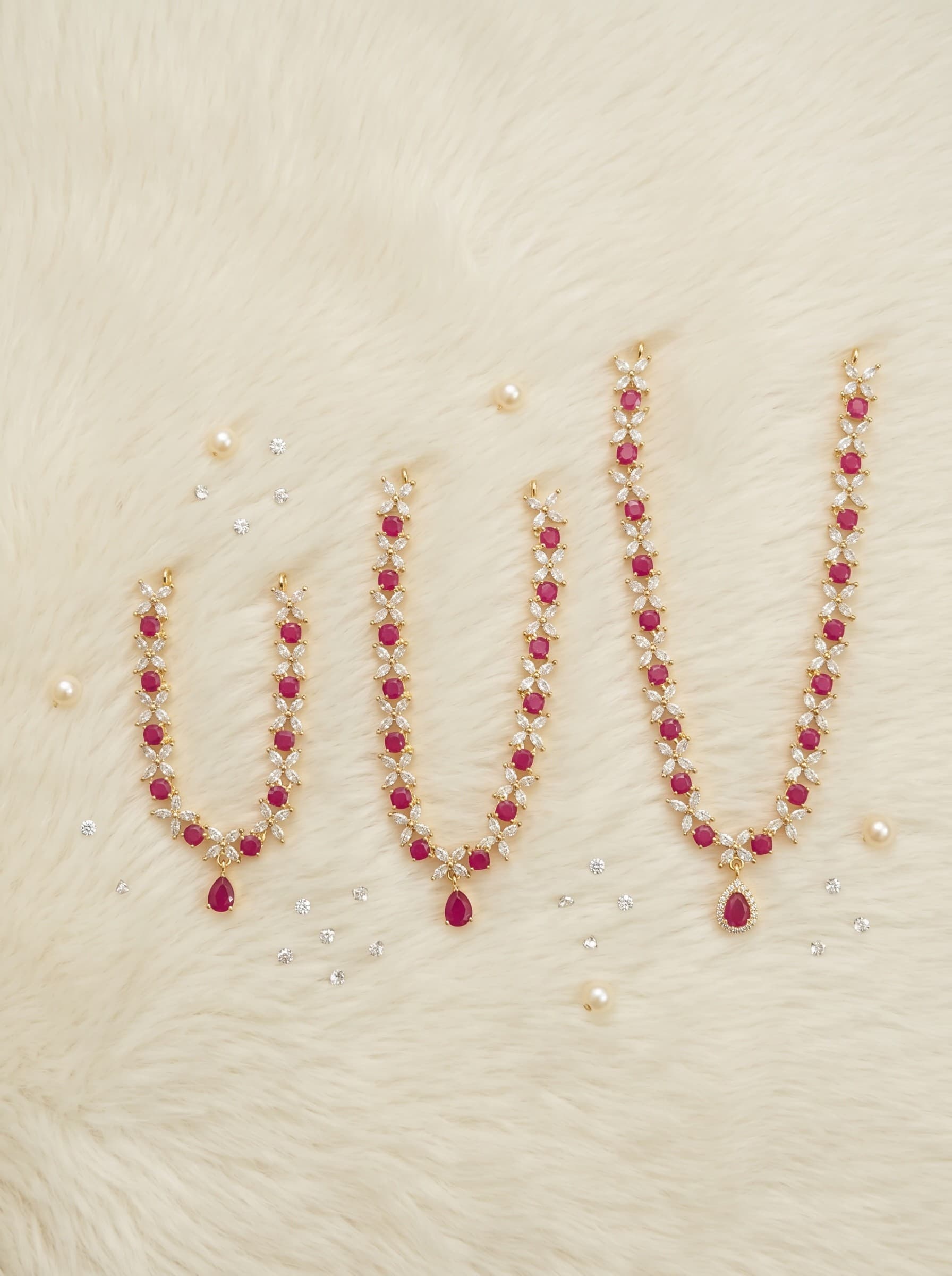 Floral Blossom American Diamond Garland Haar — image 2