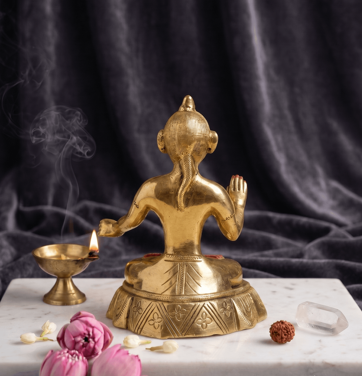 Handcrafted Ashtadhatu Brass Goddess Parvati Idol in Blessing Pose for Home Mandir — image 2