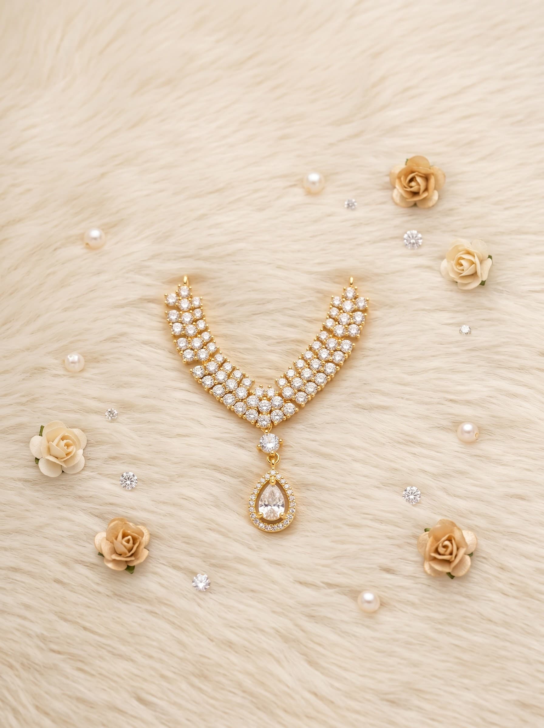 Imperial AD V-Neck Haar with Royal Teardrop Pendant