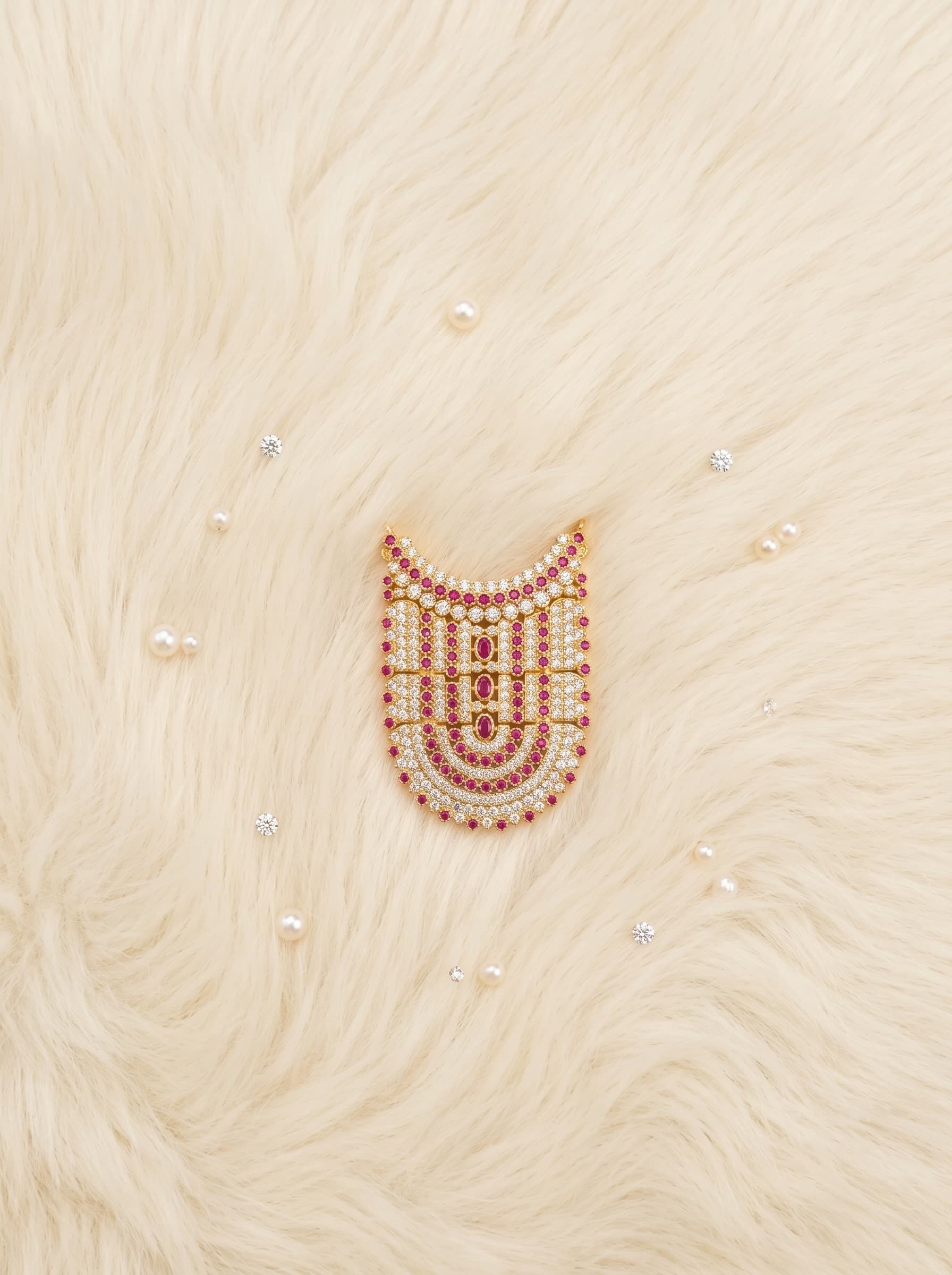 Imperial Royal Shield American Diamond Necklace