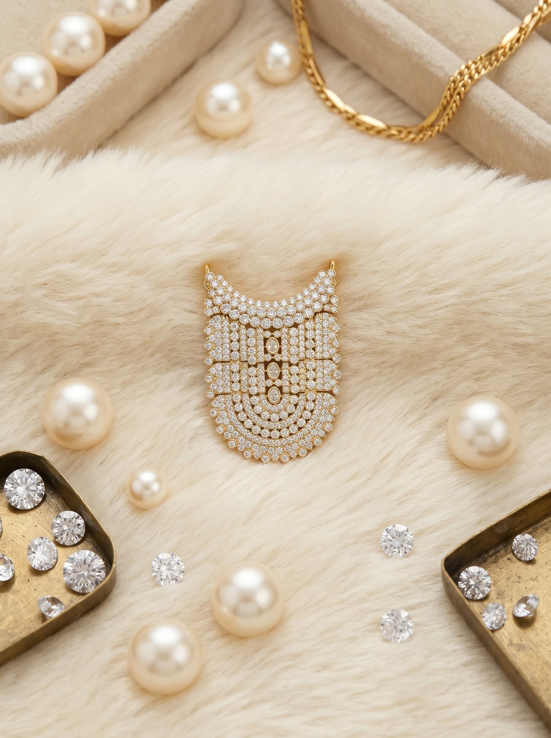Imperial Royal Shield American Diamond Necklace