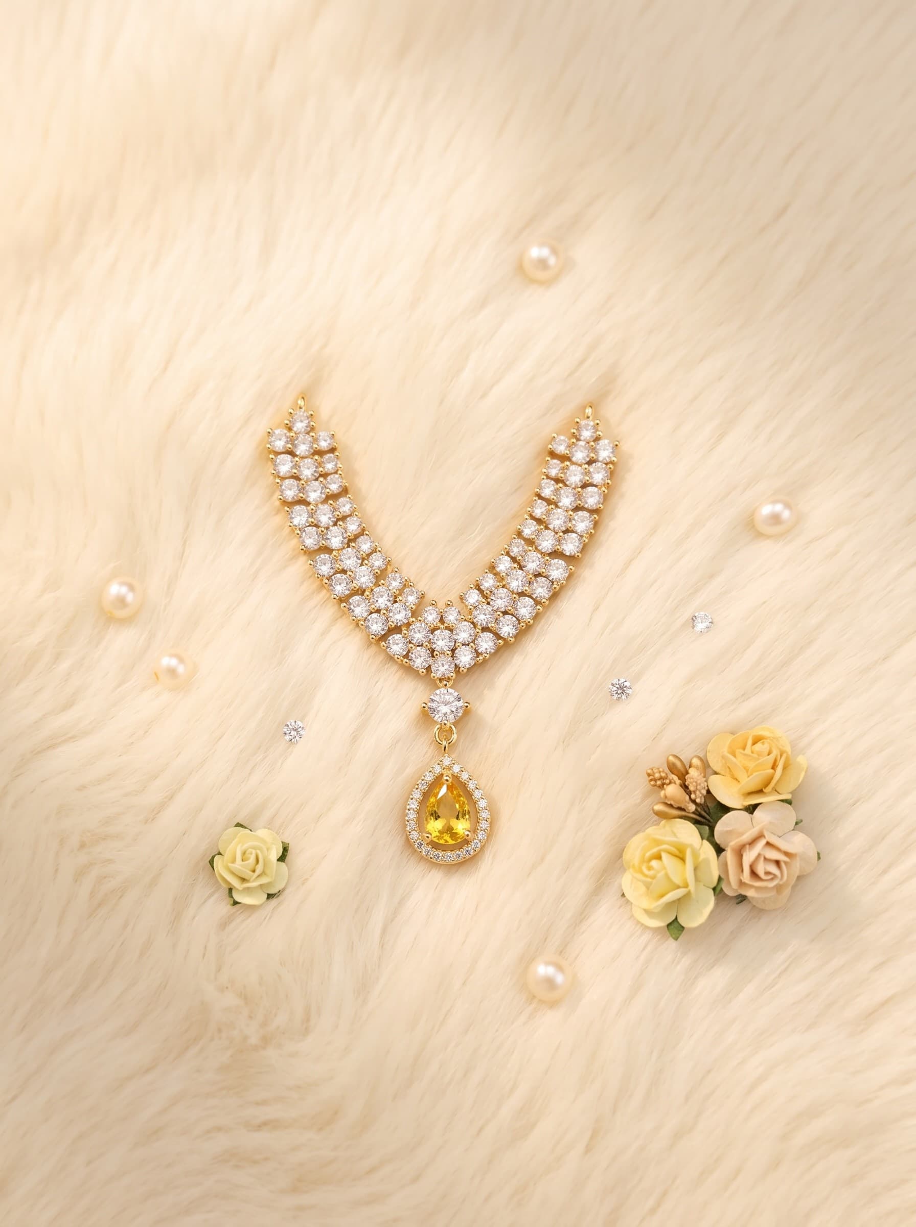 Imperial AD V-Neck Haar with Royal Teardrop Pendant — image 1