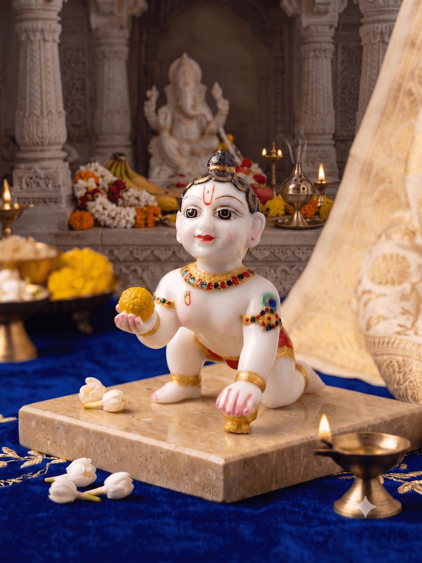 Crawling Bal Gopal Marble Dust Murti — image 1