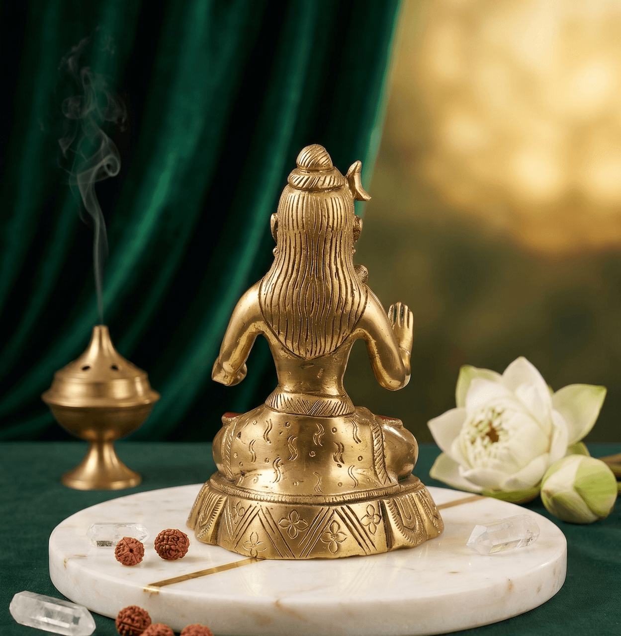 Handcrafted Brass Lord Shiva Idol in Abhaya Mudra Pose for Home Mandir — image 2