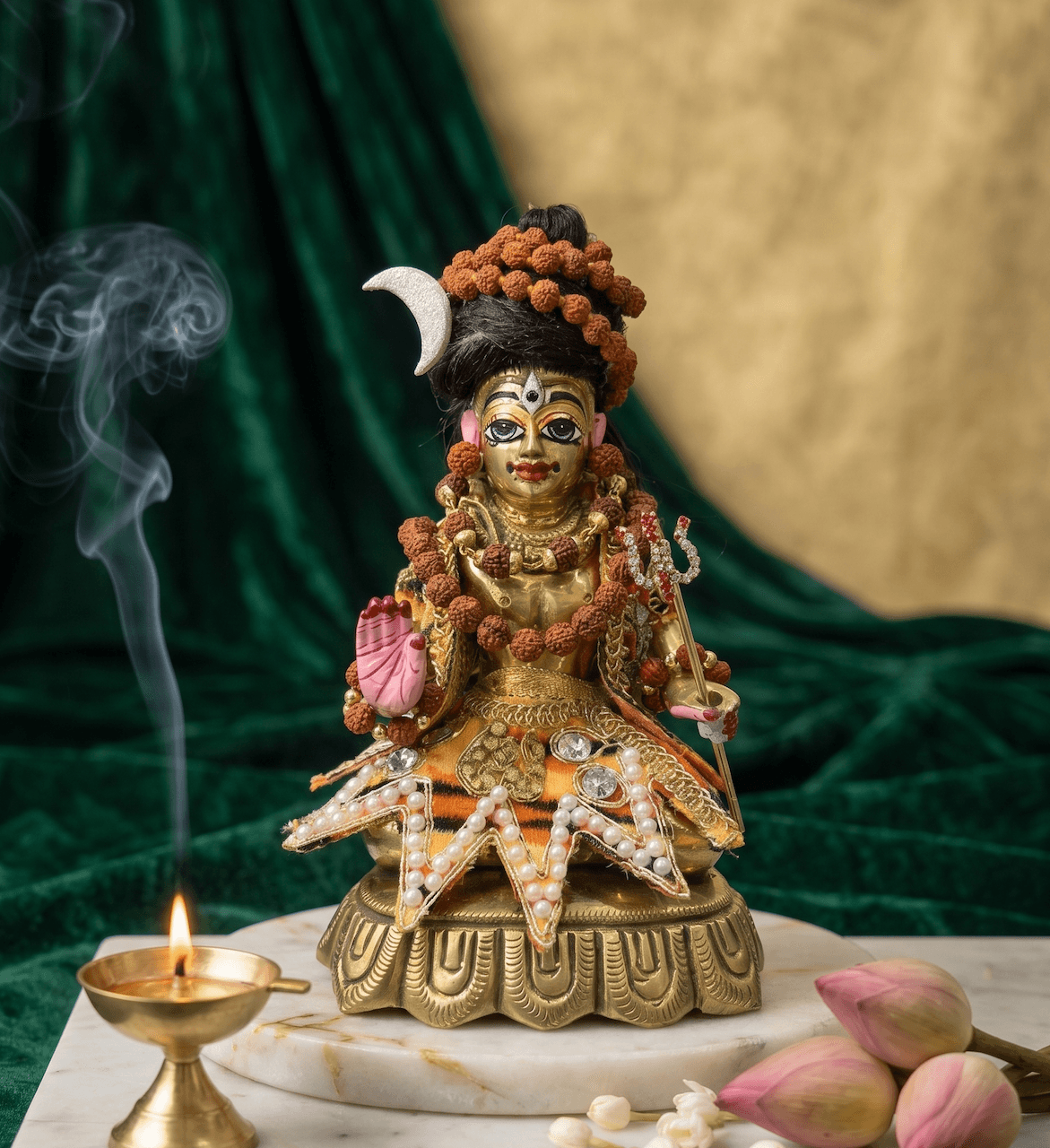 Handcrafted Brass Lord Shiva Idol in Abhaya Mudra Pose for Home Mandir — image 3