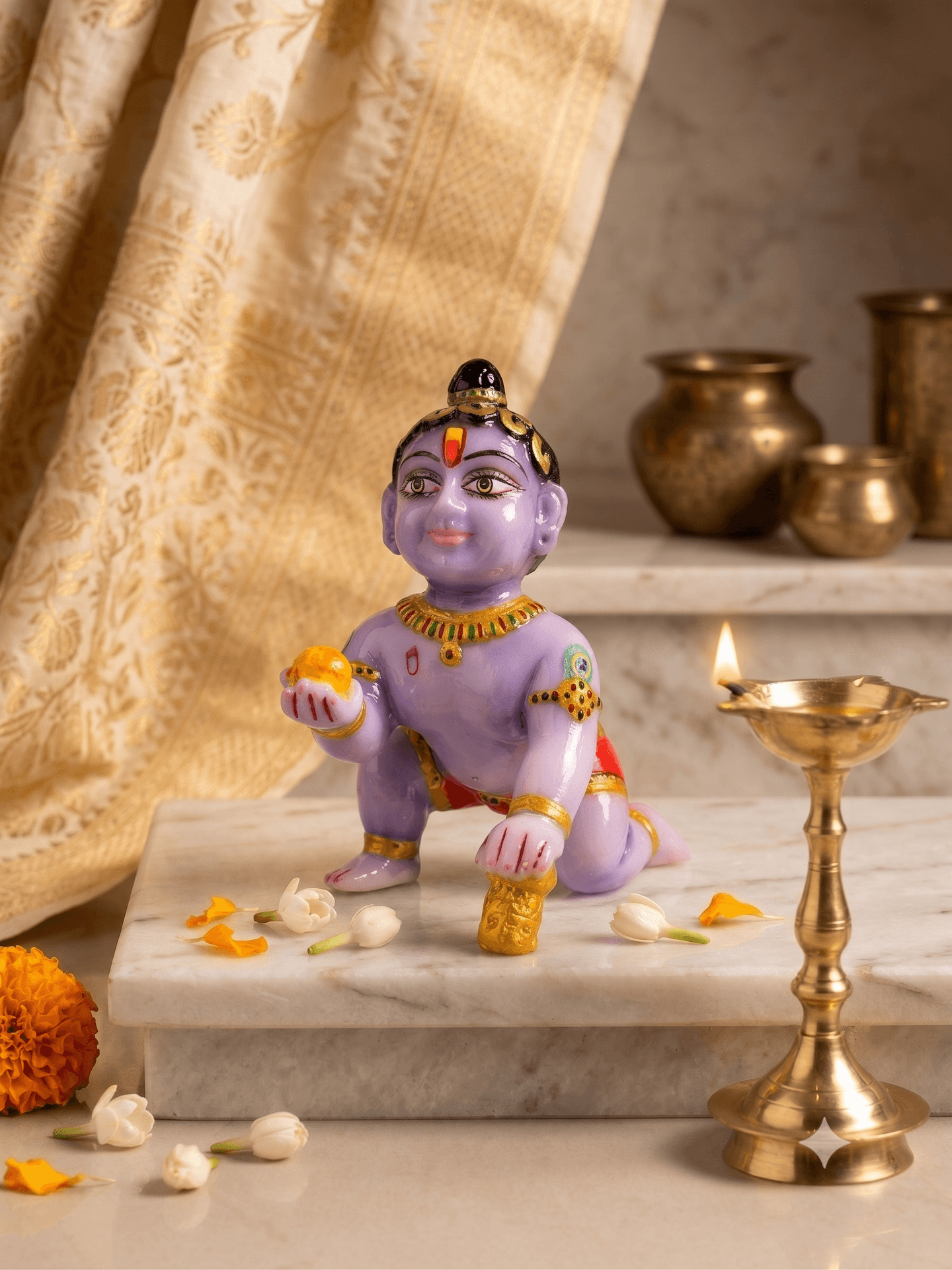 Crawling Bal Gopal Marble Dust Murti
