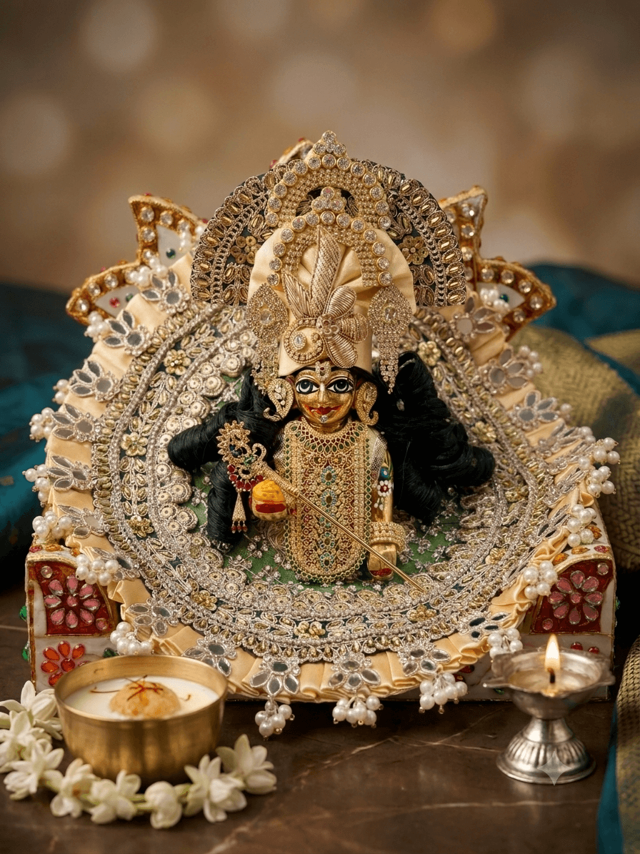 Vrinda Premium Mint & Pearl Poshak Set — image 2