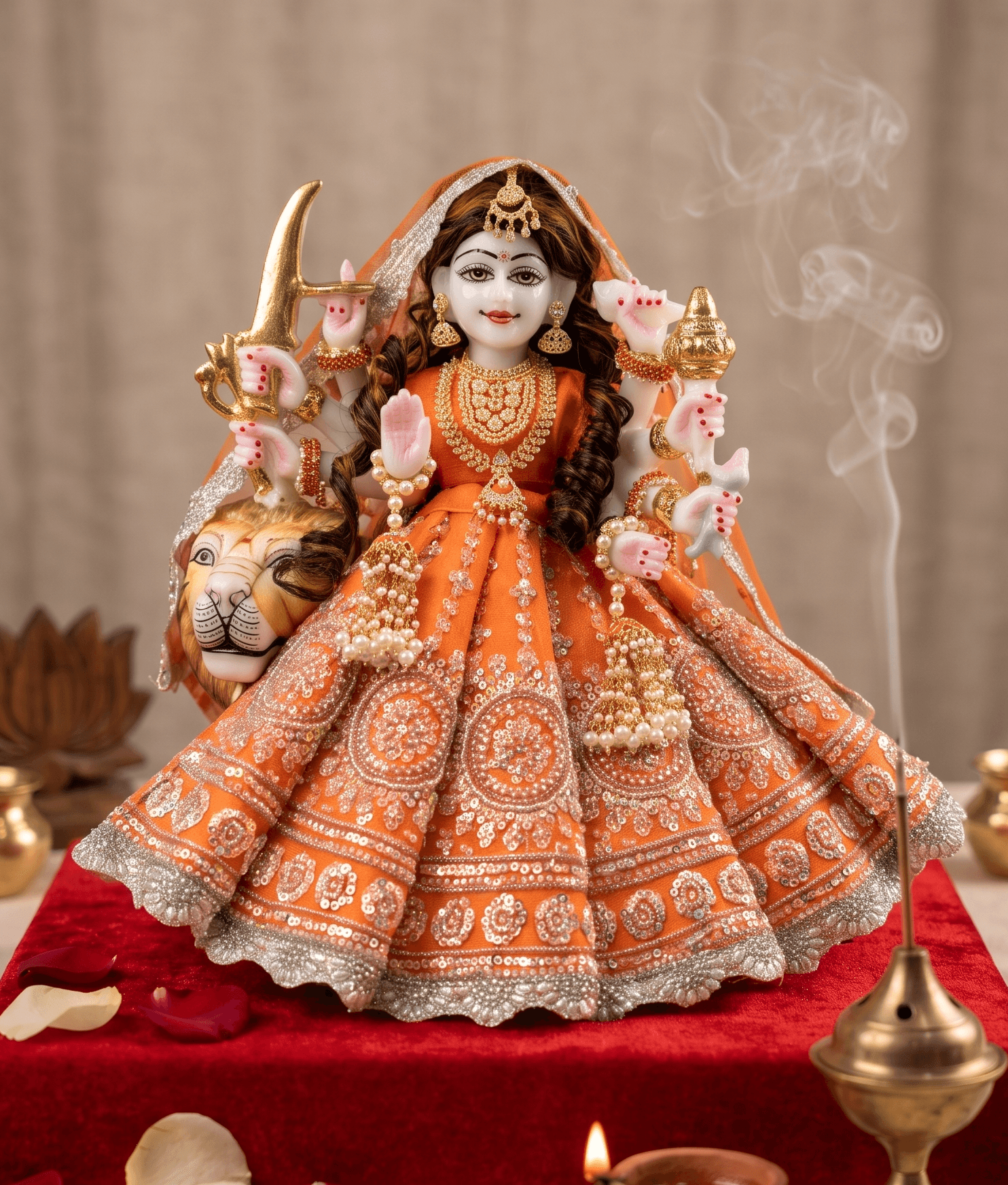 Handcrafted Net Zardozi & Sequin Mata Rani Poshak Set — image 1